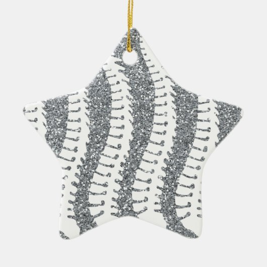脊柱およびフェイクなグリッターの星のオーナメント セラミックオーナメント (正面)