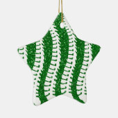 脊柱およびフェイクなグリッターの{緑の}星のオーナメント セラミックオーナメント (右)