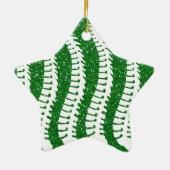脊柱およびフェイクなグリッターの{緑の}星のオーナメント セラミックオーナメント (裏面)