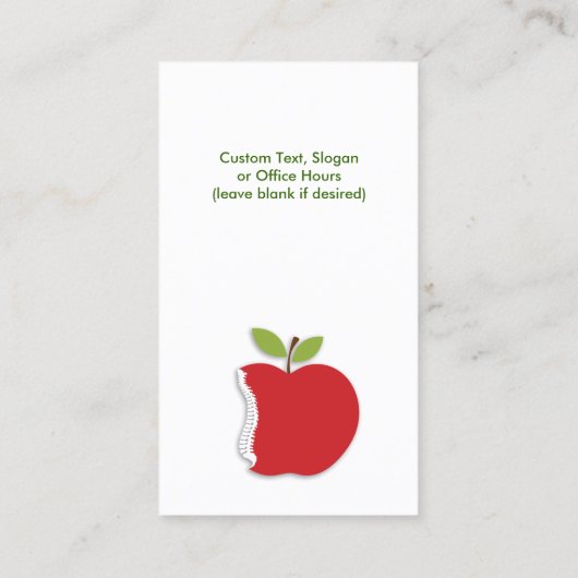 脊柱かAppleの縦のカイロプラクティックの名刺 名刺 (裏面)