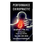 脊柱のグラフィック(首苦痛)のカイロプラクティック マグネット名刺 (正面縦)
