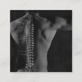 脊柱のスケッチの上敷の写真のカイロプラクティック スクエア名刺