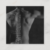 脊柱のスケッチの上敷の写真のカイロプラクティック スクエア名刺 (正面)