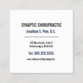 脊柱の写実的な正方形のカイロプラクター スクエア名刺 (裏面)