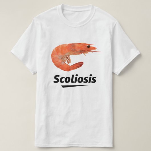 脊柱側弯症のエビ Tシャツ (デザイン正面)