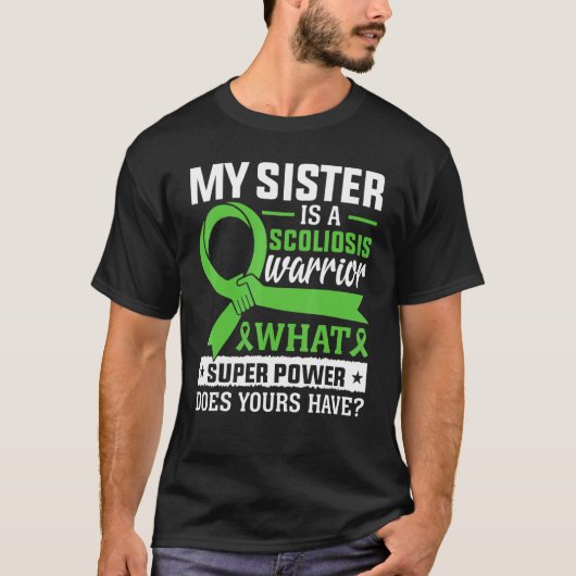 脊柱側弯症 背中のケガと闘う兄弟 脊柱側弯症 Tシャツ (正面)
