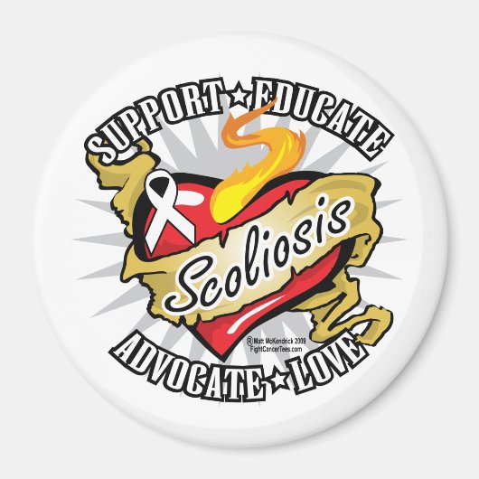 脊柱症クラシックハート マグネット (正面)