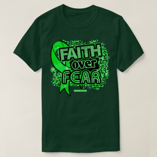 脊柱症認識度リボン信仰オーバーFear Leopard Tシャツ (デザイン正面)