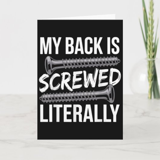 脊柱融合アート メンズ レディース 回復期の背中 カード (正面)