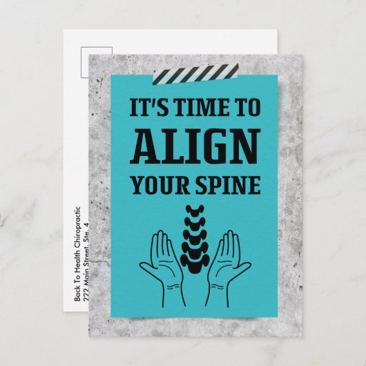 脊椎のノートの位置を合わせる時間ですカイロプラクティック ポストカード (正面/裏面)