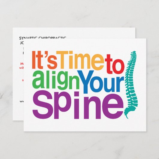 脊椎の再アクティブ化呼び出しの位置を合わせます ポストカード (正面/裏面)