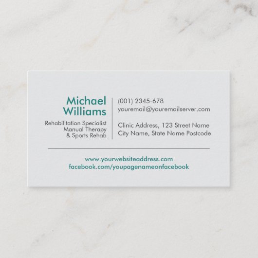 脊椎の木 – 脊椎健康 名刺 (裏面)