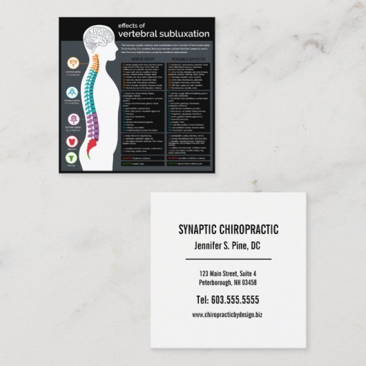 脊椎のSubluxationのカイロプラクターの効果 スクエア名刺 (正面/裏面)