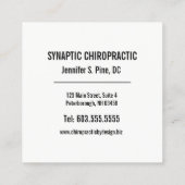 脊椎のSubluxationのカイロプラクターの効果 スクエア名刺 (裏面)