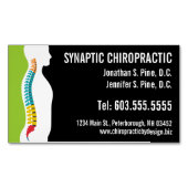 脊椎シルエットカイロプラクティックカイロプラクター マグネット名刺 (正面)