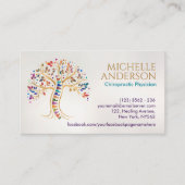 脊椎健康ツリー – カイロプラクティックアポイントメント 名刺 (正面)