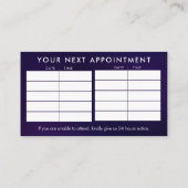 脊椎健康 – カイロプラクティックアポイントメント   名刺 (裏面)