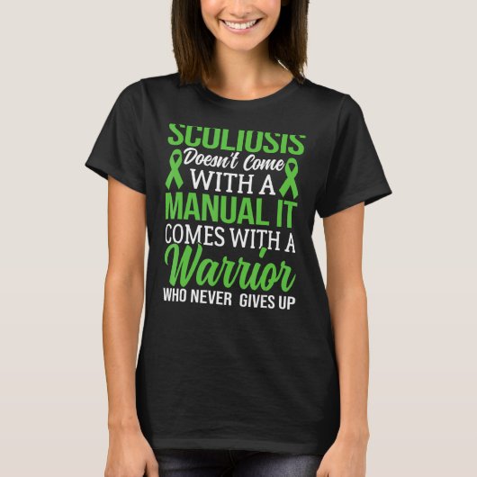 脊椎後背部手術認識度リボンスコ Tシャツ (正面)