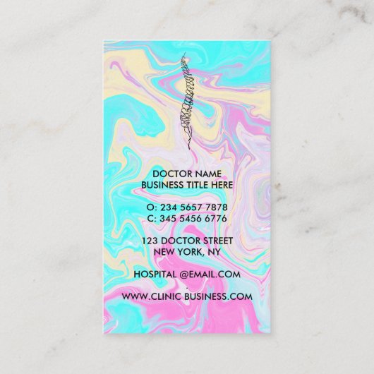 脊椎整形外科クロプラクティック 名刺 (裏面)