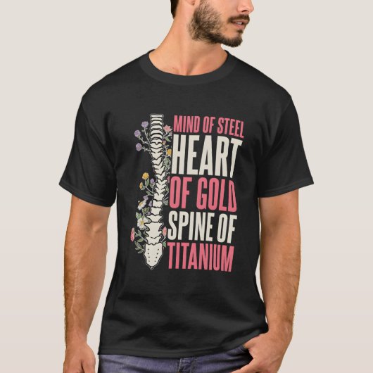 脊椎症戦士の脊椎症外科的回復 Tシャツ (正面)
