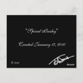 脊髄ペイズリーゴシックFractal Signedミニプリント ポストカード (裏面)
