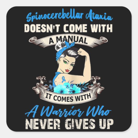 脊髄小脳運動失調来症の女性 スクエアシール (正面)