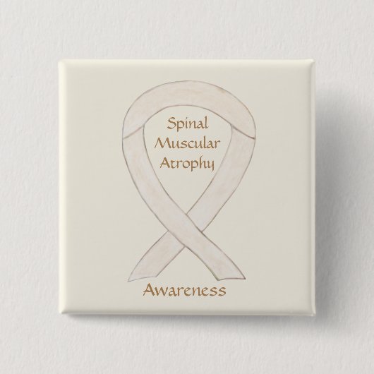 脊髄筋萎縮認識度リボンボタン 缶バッジ (正面)