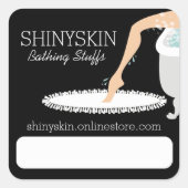 脚かわいらし自家製せっけん浴槽浴美しい スクエアシール (正面)