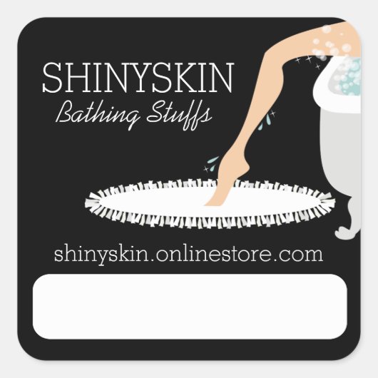 脚かわいらし自家製せっけん浴槽浴美しい スクエアシール (正面)