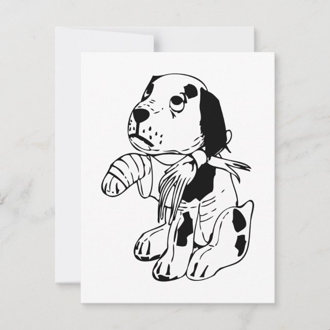 脚が折れた悲しい犬 (正面)
