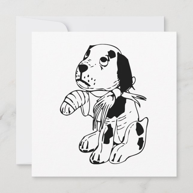 脚が折れた悲しい犬 (正面)