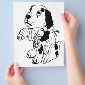 脚が折れた悲しい犬 チラシ (手)