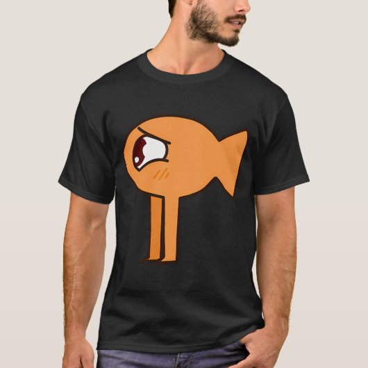 脚のあるオレンジ色の魚 Tシャツ (正面)