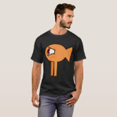脚のあるオレンジ色の魚 Tシャツ (正面フル)