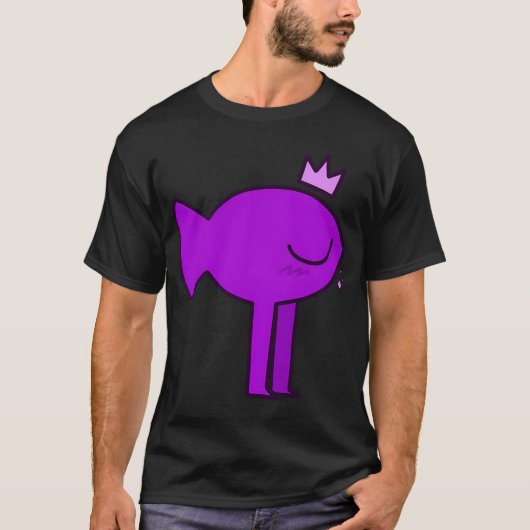 脚のある紫色の魚 Tシャツ (正面)