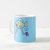脚のある面白い走る魚 コーヒーマグカップ (正面左)