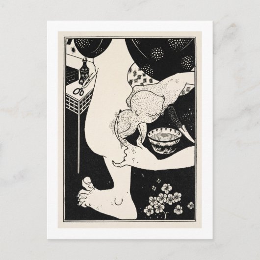 脚のふくらはぎの誕生、イラストレーション ポストカード (正面)