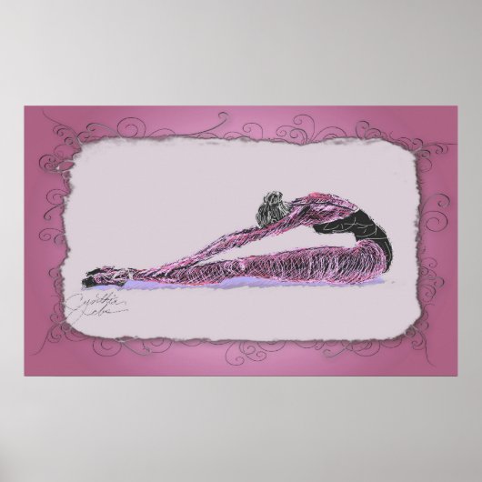 脚の上にストレッチして座る ポスター (正面)