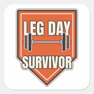 脚の日サバイバー 楽しいジム バッジ スクエアシール
