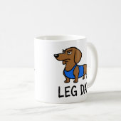 脚の日ダックスフンド 楽しいジム 犬の運動 ユーモア コーヒーマグカップ (正面右)