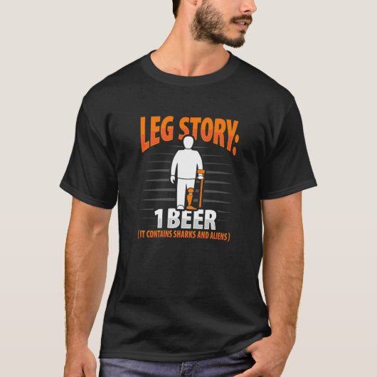 脚の話 義足 ジョーク 膝から下失った人用 Tシャツ (正面)