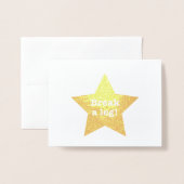 脚を壊す – パフォーマーがステージで幸運を祈る 箔カード (封筒付き正面)