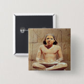 脚を組んでつく筆記者 缶バッジ (正面&裏面)