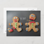 脚を骨折したショックを受けたジンジャーブレッドマン ポストカード (正面/裏面)