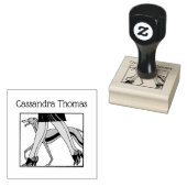 脚アールデコ女性グレイハウンドウィペット犬R名 ラバースタンプ (押印)