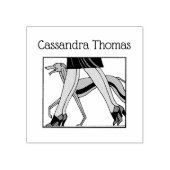 脚アールデコ女性グレイハウンドウィペット犬R名 ラバースタンプ (インプリント)