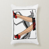 脚アールデコ女性グレイハウンドウィペット犬R アクセントクッション (正面(垂直))