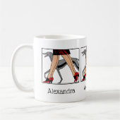 脚アールデコ女性グレイハウンドウィペット犬R コーヒーマグカップ (左)