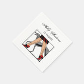 脚アールデコ女性グレイハウンドウィペット犬R スタンダードカクテルナプキン (角)