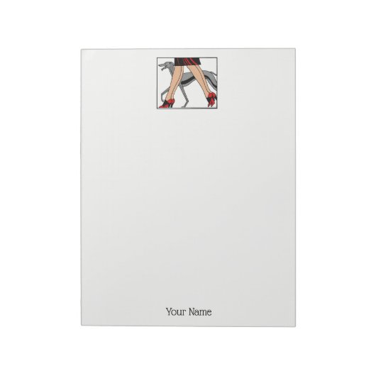 脚アールデコ女性グレイハウンドウィペット犬R ノートパッド (回転)